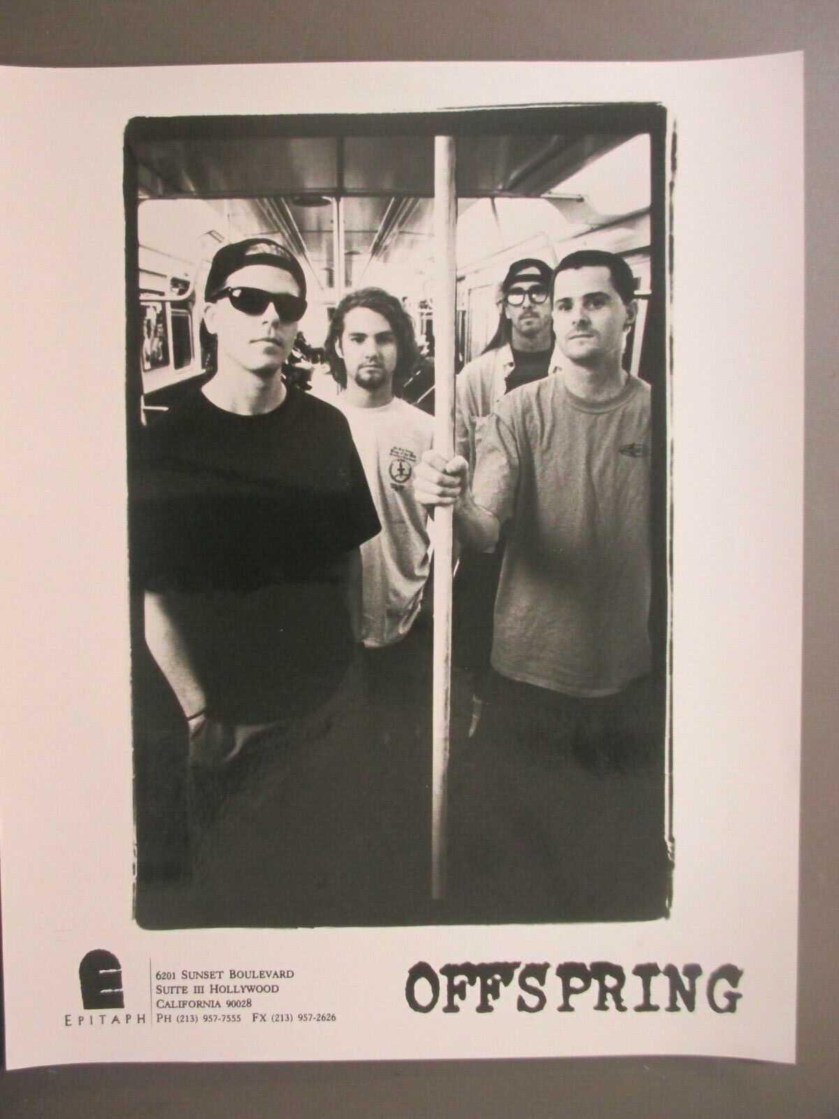 Oaisis black & white 8 X 10 glossy promo photo ORIGINAL in subway !