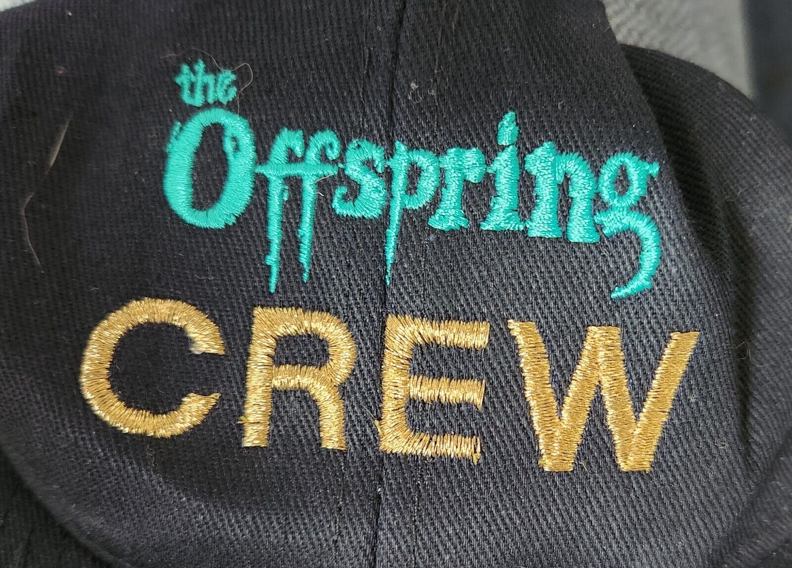 The Offspring Crew Embroidered Logo Snapback Hat Black Baseball Cap