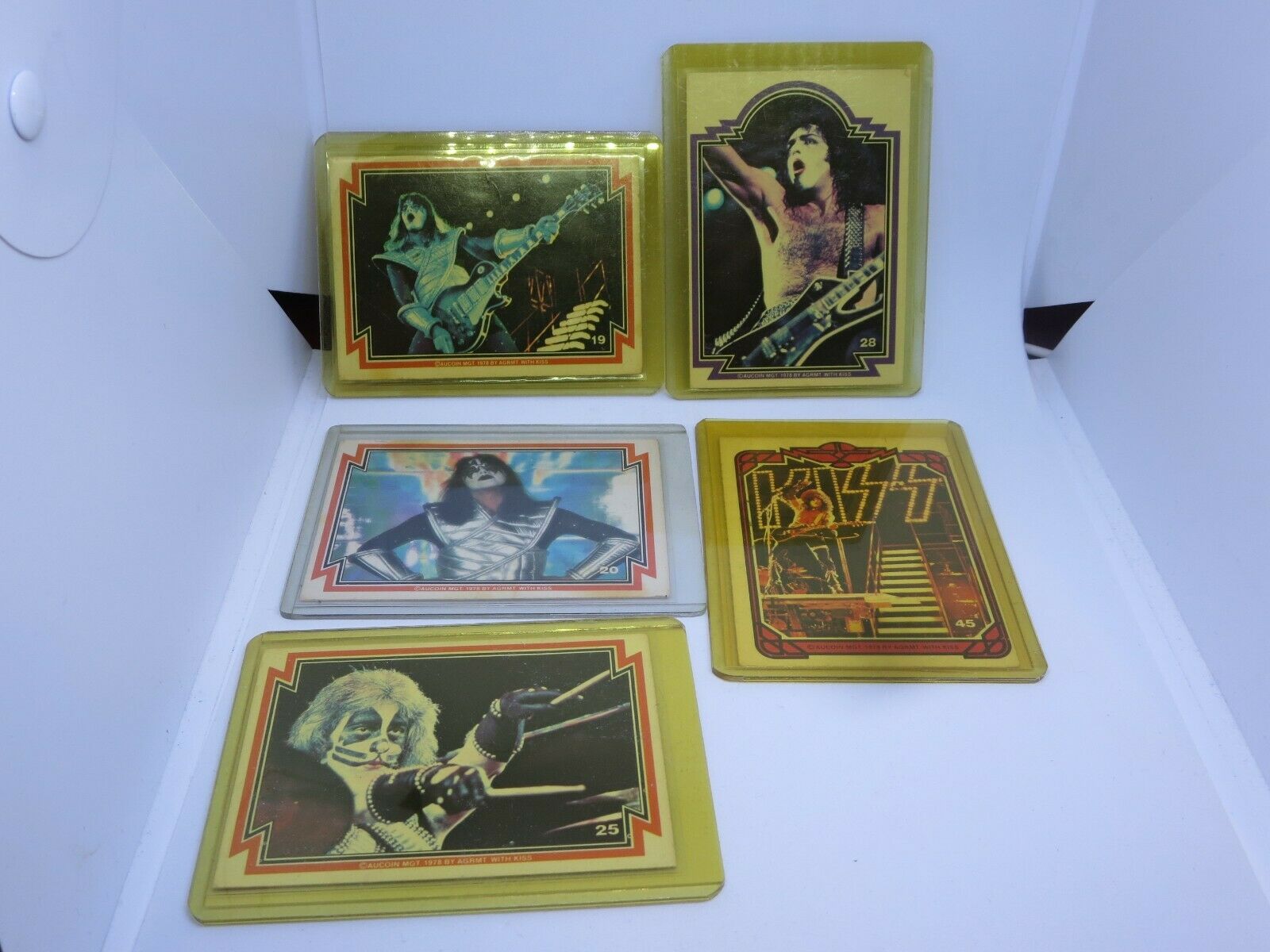 Kiss - 1978 - Donruss - Trading Cards - Non-sports - Lot Of 5 Cards Decent Shape