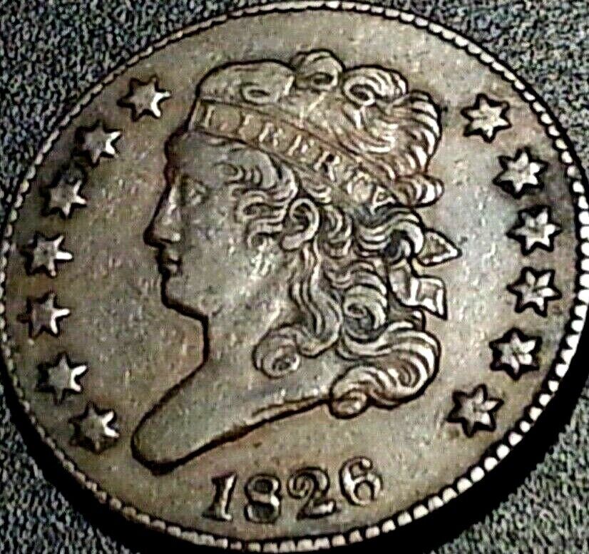1826 USA Classic Head Half Cent - VF to EF Cond. - Rare  - 234K Minted - Copper