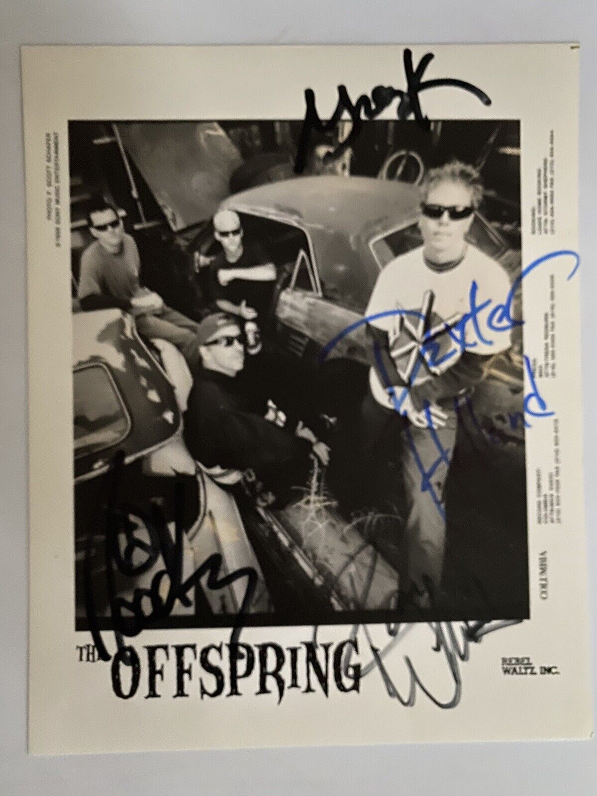 The Offspring Signed Press Promo Photo Signed By 4 Members