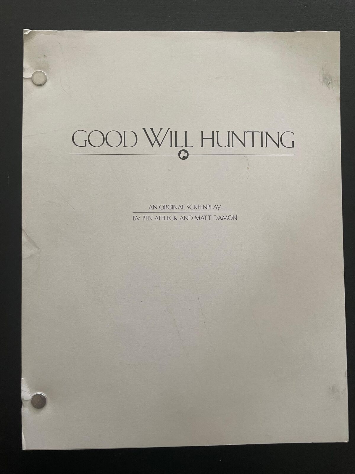 Good Will Hunting An Original Screenplay By Ben Afflek & Matt Damon Movie Script