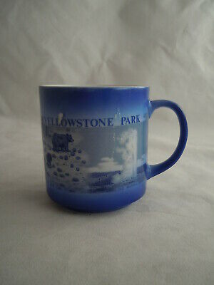 Souvenir Mug Yellowstone National Park Blue White Bears