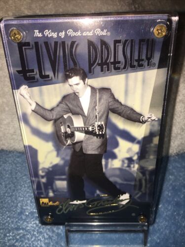 Authentic Signatures ELVIS PRESLEY 24k Gold Signature Card w/Stand & Box
