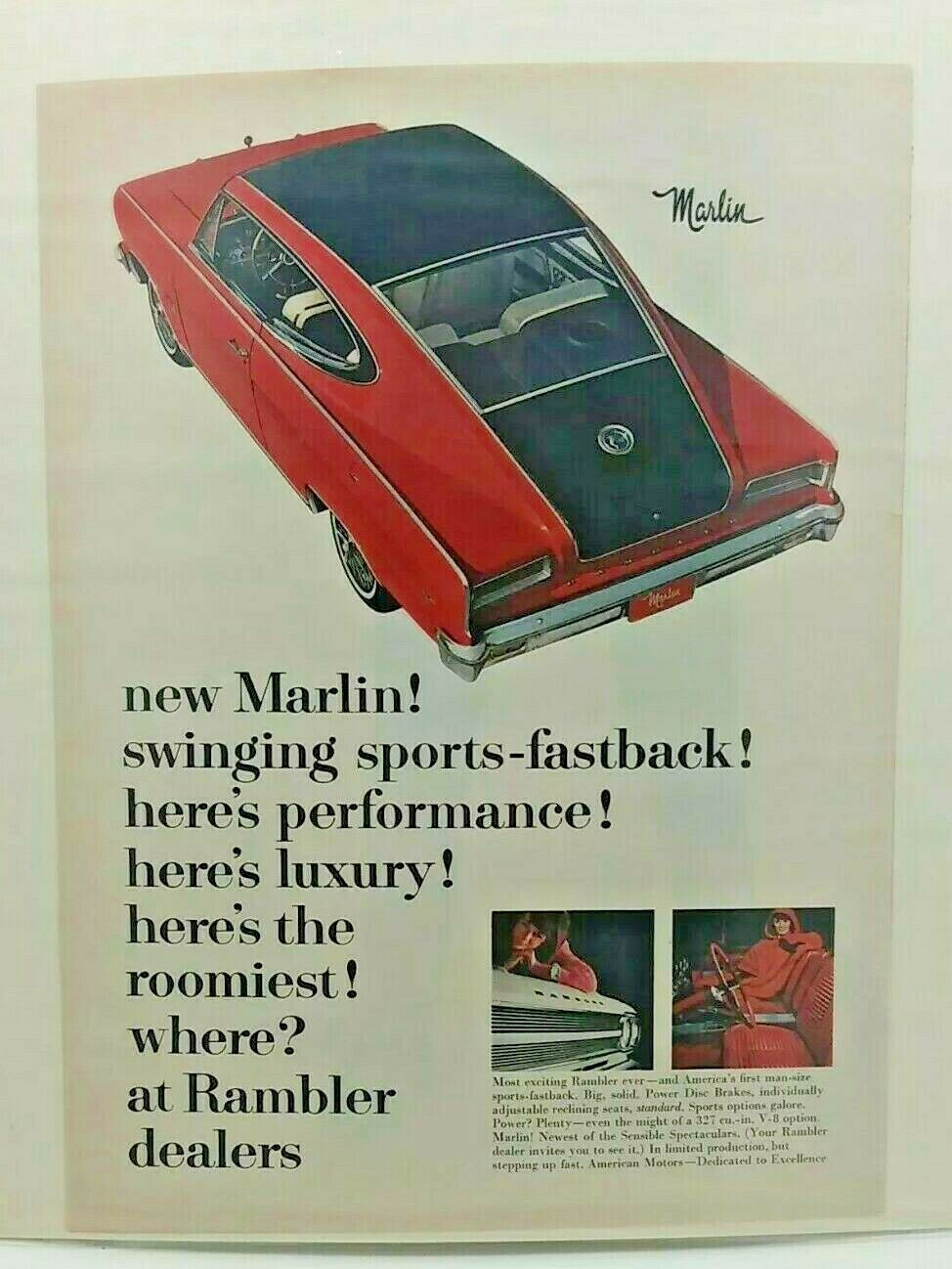 1965 New Marlin Swinging Sports Fastback Rambler - 8.5