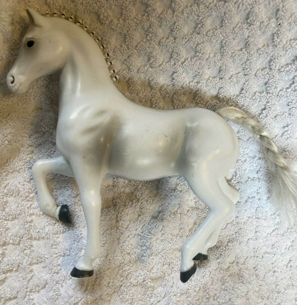 Grand Champion horse model white & gray toy Marchon 1992 prancing plastic